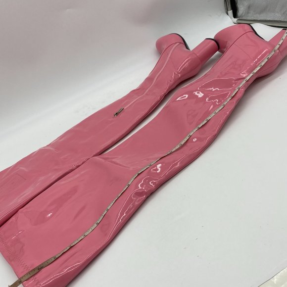 Pink Round Toe Thigh High Over The Knee Boots - Picture 7 of 11